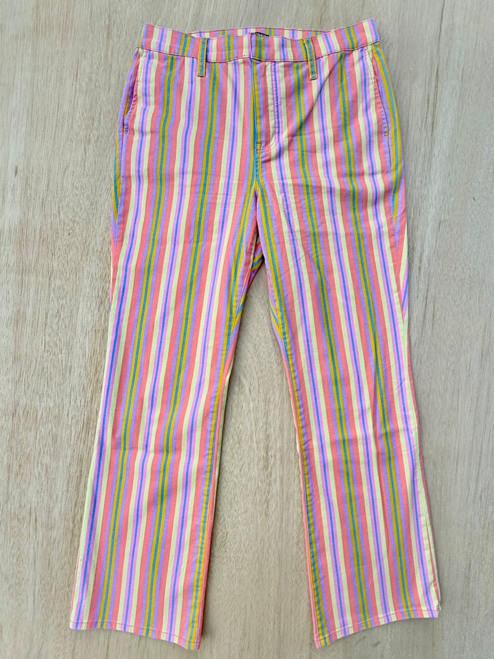 J. Crew Re-Imagined Eco Slim Demi-Boot Chino Pant Multicolor Vertical Stripe 29 - Picture 4 of 14
